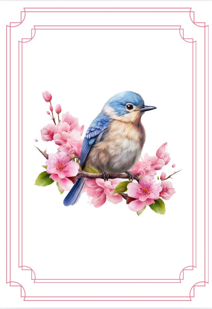 Greeting Card Set - Birds and Blossoms - 6 Pack | 4x6 with Envelopes